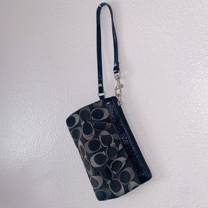 Classic coach clutch wristlet black and grey party purse